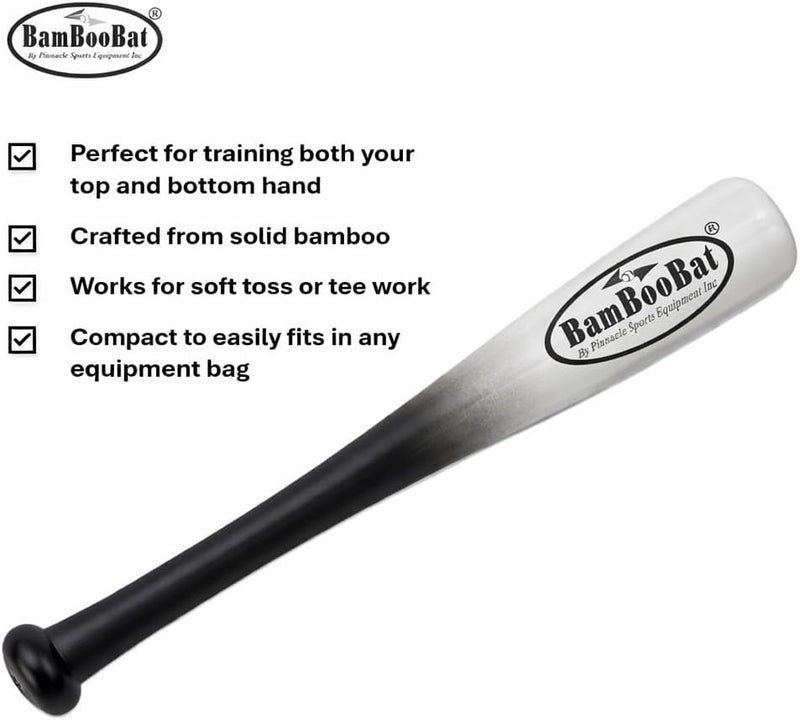 BamBooBat by PINNACLE SPORTS EQUIPMENT INC. Adult Baseball and Softball Wood One Hand Training Bat- 18 Inch or 21 Inch - Image 2